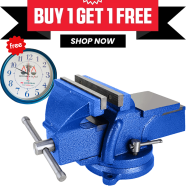 Wadfow Bench Vice 8 Inch (Buy One Get One Wall Clock FREE) image