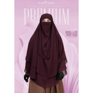 Wafa Double Layer Ready Hijab And Niqab | Wine image