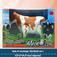 Wall Touch Milky Cow Battery Operated Musical Toy For Kids (Brown image
