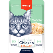 Wanpy Super Premium Pouch Cat Food Chicken and Scallop 85gm image