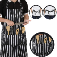 Waterproof Apron Chef Waiter Kitchen Cooking Pockets Women Apron - 1 pcs [Any Color image