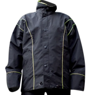 Waterproof Raincoat For Motorcycle With Reflective Strips Outdoor Rainsuit With Trouser And Storage Bag Black Free Size One Set image