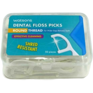 Watsons Round Thread Dental Floss Picks - 50 Pcs Box image