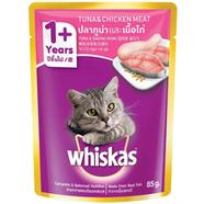 Whiskas Pouch Adult Wet Cat Food Tuna and Chicken Meat - 85gm icon
