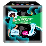 Whisper Bindazzz Nights Heavy Flow Sanitary Pads for Women- XL Plus 15 Napkins image