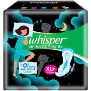 Whisper Bindazzz Nights Heavy Flow Sanitary Pads for Women- XL Plus 15 Napkins image