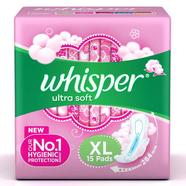 Whisper Ultra Softs Air Fresh Sanitary Pads for Women - XL 15 Napkins image