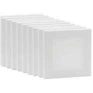 White Blank Wooden Canvas Boards For Painting 6x6 Inch - 10 Pcs image