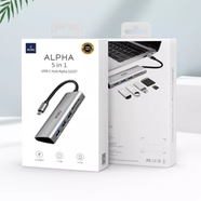 Wiwu Alpha 532ST 5 in 1 Multi Ports USB Type C Hub- Gray image