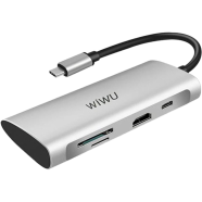 Wiwu Alpha 731HP 7 in 1 USB 3.0 Type C Hub- Gray