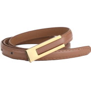 Women's Elegant Style Genuine Leather Belt with Polished Buckle image