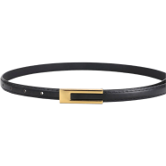 Womens Elegant Style Pu Leather Belt With Polished Buckle Black image