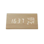 Wood Style Led Digital Clock-Light Wood Color image