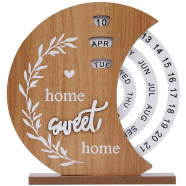 Wooden Creative Calendar Perpetual Desk Calendar for Standing image