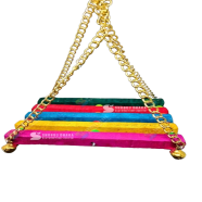 Wooden Dolna For Birds With Metal Chain Swing Toy image