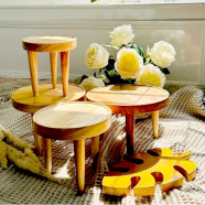 Wooden Plant Stand 3 Pcs Set, 6,7,8 Inch, Solid Mahogany Wood icon