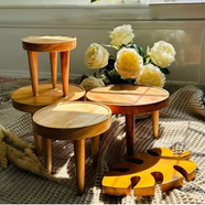 Wooden Plant Stand 4 Pcs Set, 6,7,8,9 Inch Solid Mahogany Wood image