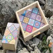 Wooden Tray Plus Teabox Combo image