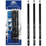 Worison Black Charcoal Pencils With sharpner (Hard,Midium,Soft) - 3 Pcs icon