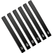 Worison Drawing Shading Compressed Charcoal Sticks, Soft, Medium, Hard-6 Pcs image