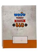 Work Hard Design Floral Spiral Khata (White) - 120 Pages(Any Design) image
