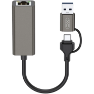XO HUB018 USB to Type-C 2-in-1 RJ45 Network Converter Cable image