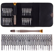 XW-6025 25 in1 Portabel Interchangeable Screwdriver Set for Telecommunication Mobile Phone Repair Tool Kit Wallet Type for iPhone iPad Laptop image