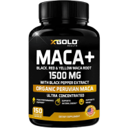 X Gold Health Organic Maca Root Capsules Black Yellow Red Strongest 1500 mg – 150 Capsules image