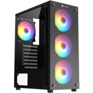 Xtreme 100E With 4 RGB Fan Tempered Glass Black Case image