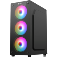 Xtreme M31W M ATX White Case Tempered Glass With 3 RGB Fan Without PSU image