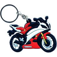Yamaha Bike PVC Keychain Key Ring Red Rubber Motorcycle Bike Car Collectible Gift image
