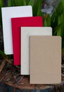 Yellowish Page Hand Made Grey, Kraft, Red and Texture White Cover Notebook 4-Pack image