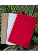 Yellowish Page Hand Made Kraft, Red and Texture White Cover Notebook 3-Pack image