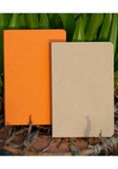 Yellowish Page Hand Made Kraft and Orange Cover Notebook 2-Pack image