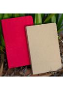 Yellowish Page Hand Made Kraft and Red Cover Notebook 2-Pack image