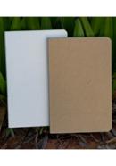 Yellowish Page Hand Made Kraft and Texture White Cover Notebook 2-Pack image