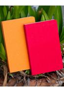 Yellowish Page Hand Made Orange and Red Cover Notebook 2-Pack image