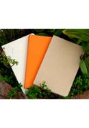 Yellowish Page Hand Made Texture Grey, Kraft and Orange Cover Notebook 3-Pack image