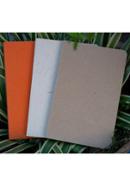Yellowish Page Hand Made Texture Grey, Kraft, Orange, and Red Cover Notebook 4-Pack image