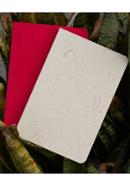 Yellowish Page Hand Made Texture Grey and Red Cover Notebook 2-Pack image