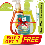 Yusera Hand Wash 300 ml Lemon Plus Mango (Buy 2 Get 1 Hand Wash Refill 170 ml Free) image