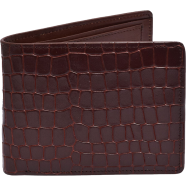 Zays Handcrafted Crocodile Embossed Premium Leather Bifold Short Wallet (ZSW123-Chocolate) icon