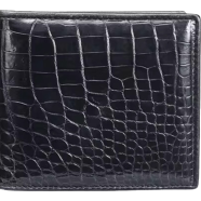 Zays Handcrafted Crocodile Embossed Premium Leather Bifold Short Wallet (ZSW122-Black) icon