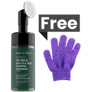Zayn And Myza Tea Tree And Salicylic Acid Foaming Facewash - For Men (Exfoliating Shower Gloves) FREE image