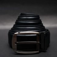 Zays Genuine Leather Belt for Men – Premium Full-Grain Cowhide, Handmade, Formal And Casual Use (BC118-BS103-Black) image