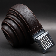 Zays Genuine Leather Belt for Men – Premium Full-Grain Cowhide, Handmade, Formal And Casual Use (BC114-BS106-Chocolate) image