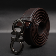 Zays Handcrafted Genuine Leather Belt for Men – Premium Quality, Adjustable, Stylish and Durable (ZMB158-Chocolate) image
