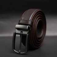 Zays Handcrafted Genuine Leather Belt for Men – Premium Quality, Adjustable, Stylish and Durable (ZMB159-Chocolate) image