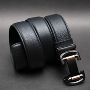 Zays Handcrafted Imported Full-Grain Cowhide Leather Auto Gear Belt for Men (BC130-BS110-Black) image