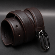 Zays Handcrafted Leather Belt for Men – Full-Grain Cowhide, Adjustable Fit, Stylish (ZMB179-Chocolate) image